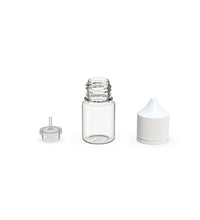 Load image into Gallery viewer, Chubby Gorilla 20ML Stubby Unicorn Bottle - Clear Bottle/White Cap - WORLDTRADERS USA