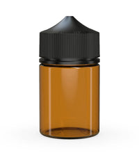 Load image into Gallery viewer, Chubby Gorilla 60ML Stubby Unicorn Bottle - Transparent Amber Bottle/Black Cap - WORLDTRADERS USA