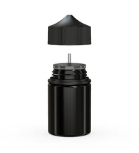 Cargar imagen en el visor de la galería, Chubby Gorilla 60ML Stubby Unicorn Bottle - Opaque Black Bottle/Black Cap - WORLDTRADERS USA