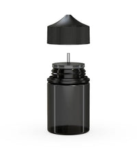 Load image into Gallery viewer, Chubby Gorilla 60ML Stubby Unicorn Bottle - Transparent Black Bottle/Black Cap - WORLDTRADERS USA