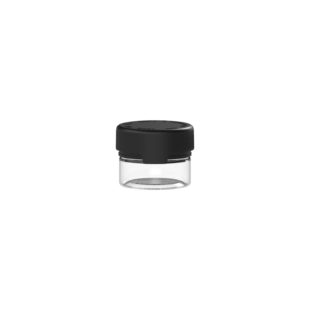 30CC/1FL.OZ/30ML Aviator CR - Container With Inner Seal & Tamper - Clear Natural With Opaque Black Lid - Copackr.com