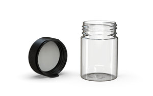 Chubby Gorilla 120CC/4FL.OZ/120ML Aviator CR Container With Inner Seal & Tamper - Clear Natural/Opaque Black Lid - WORLDTRADERS USA