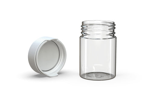 Chubby Gorilla 120CC/4FL.OZ/120ML Aviator CR Container With Inner Seal & Tamper - Clear Natural/Opaque White Lid (1200 pack) - WORLDTRADERS USA