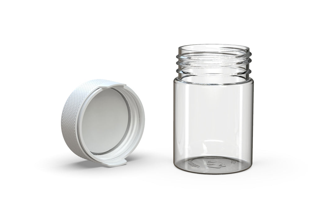 Chubby Gorilla 120CC/4FL.OZ/120ML Aviator CR Container With Inner Seal & Tamper - Clear Natural/Opaque White Lid (1200 pack) - WORLDTRADERS USA