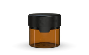 Chubby Gorilla 60CC/2FL.OZ/60ML Aviator CR Container With Inner Seal & Tamper - Translucent Amber/Opaque Black Lid - WORLDTRADERS USA