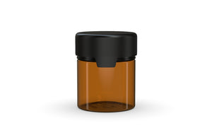 Chubby Gorilla 120CC/3FL.OZ/120ML Aviator CR Container With Inner Seal & Tamper -Translucent Amber/Opaque Black Lid - WORLDTRADERS USA