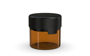 Chubby Gorilla 60CC/2FL.OZ/60ML Aviator CR Container With Inner Seal & Tamper - Translucent Amber/Opaque Black Lid - WORLDTRADERS USA
