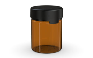 Chubby Gorilla 550CC/18.5FL.OZ/550ML Aviator CR XL Container With Inner Seal & Tamper - Translucent Amber/Opaque Black Lid - WORLDTRADERS USA