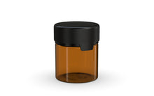 Load image into Gallery viewer, Chubby Gorilla 120CC/3FL.OZ/120ML Aviator CR Container With Inner Seal &amp; Tamper -Translucent Amber/Opaque Black Lid - WORLDTRADERS USA