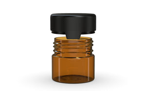 Chubby Gorilla 60CC/2FL.OZ/60ML Aviator CR Container With Inner Seal & Tamper - Translucent Amber/Opaque Black Lid - WORLDTRADERS USA