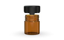 Load image into Gallery viewer, Chubby Gorilla 120CC/3FL.OZ/120ML Aviator CR Container With Inner Seal &amp; Tamper -Translucent Amber/Opaque Black Lid - WORLDTRADERS USA