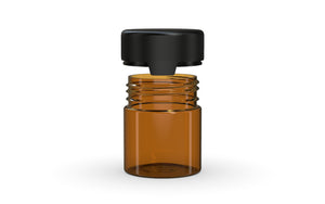 Chubby Gorilla 120CC/3FL.OZ/120ML Aviator CR Container With Inner Seal & Tamper -Translucent Amber/Opaque Black Lid - WORLDTRADERS USA