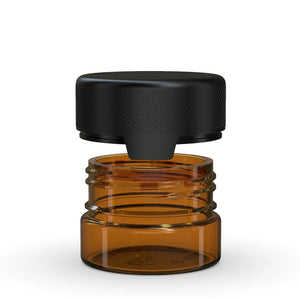 Chubby Gorilla 30CC/1FL.OZ/30ML Aviator CR Container With Inner Seal & Tamper - Translucent Amber/Opaque Black Lid - WORLDTRADERS USA