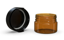Load image into Gallery viewer, Chubby Gorilla 220CC/7.5FL.OZ/220ML Aviator CR XL Container With Inner Seal &amp; Tamper - Translucent Amber/Opaque Black Lid - WORLDTRADERS USA
