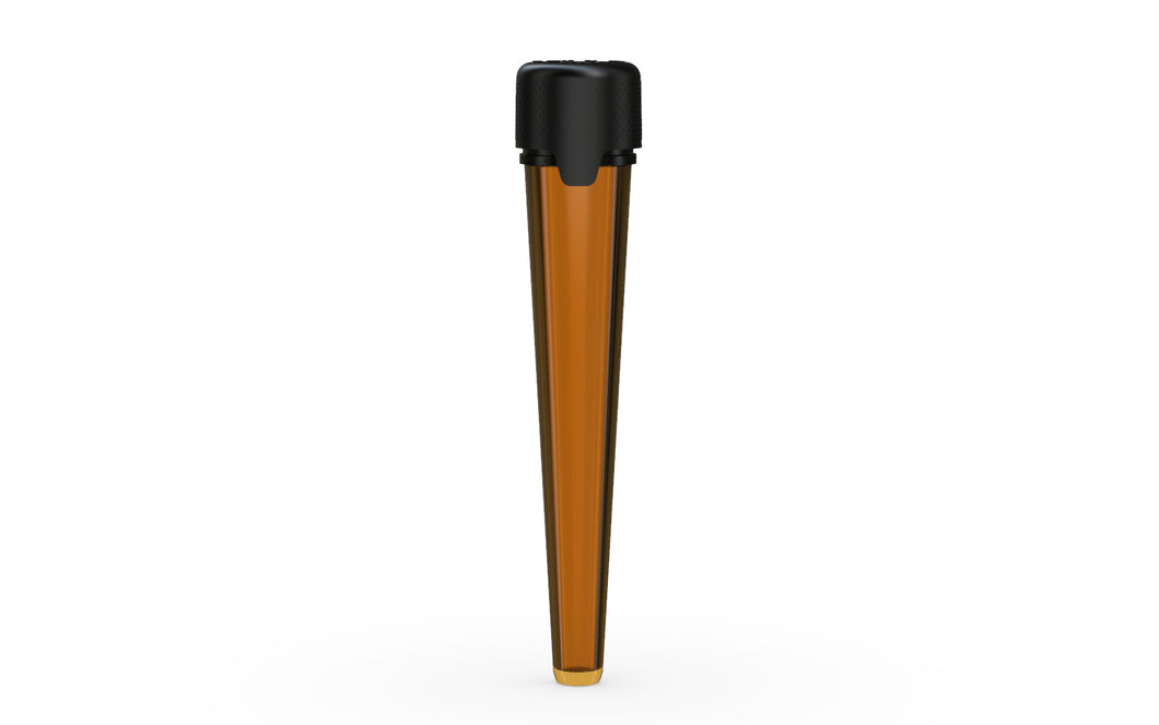 Chubby Gorilla Aviator CR Pre roll Tube 113mm - Translucent Amber/Black Lid - WORLDTRADERS USA
