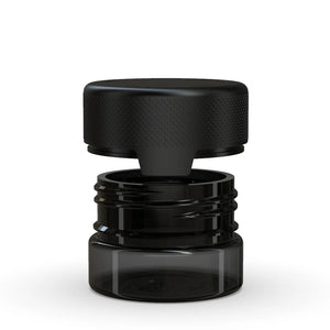 Chubby Gorilla 30CC/1FL.OZ/30ML Aviator CR Container With Inner Seal & Tamper - Translucent Black/Opaque Black Lid - WORLDTRADERS USA