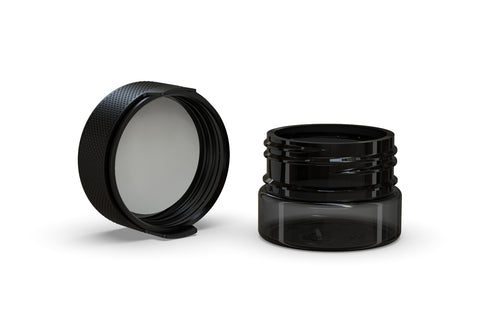 Chubby Gorilla 30CC/1FL.OZ/30ML Aviator CR Container With Inner Seal & Tamper - Translucent Black/Opaque Black Lid - WORLDTRADERS USA