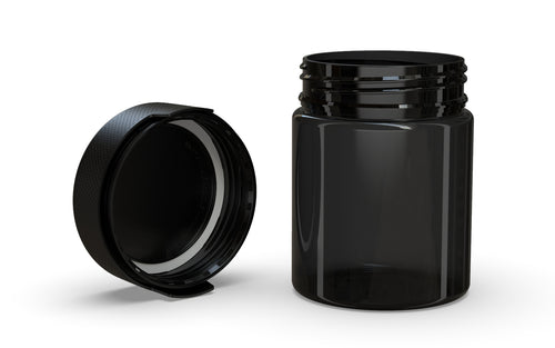 Chubby Gorilla 550CC/18.5FL.OZ/550ML Aviator CR XL Container With Inner Seal & Tamper - Translucent Black/Opaque Black Lid - WORLDTRADERS USA