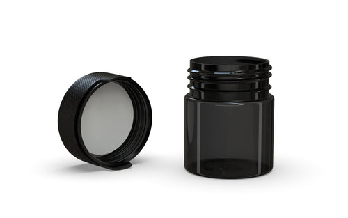 Chubby Gorilla 90CC/3FL.OZ/90ML Aviator CR Container With Inner Seal & Tamper - Translucent Black/Opaque Black Lid - WORLDTRADERS USA
