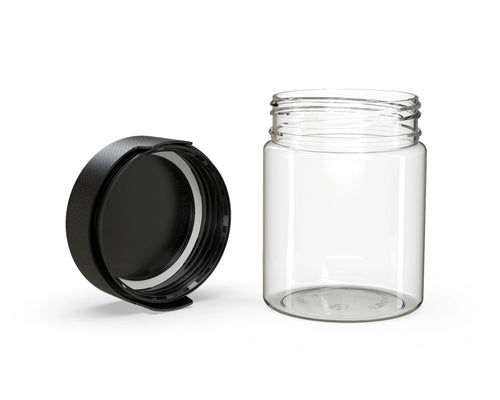 Chubby Gorilla 550CC/18.5FL.OZ/550ML Aviator CR XL Container With Inner Seal & Tamper - Clear Natural/Opaque Black Lid - WORLDTRADERS USA
