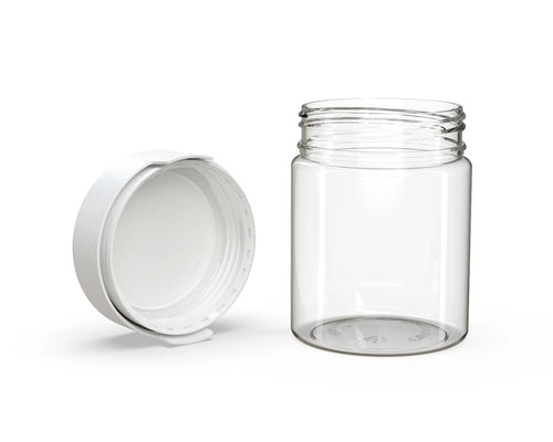 Chubby Gorilla 550CC/18.5FL.OZ/550ML Aviator CR XL Container With Inner Seal & Tamper - Clear Natural/Opaque White Lid - WORLDTRADERS USA