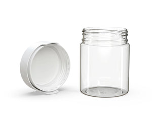 Chubby Gorilla 550CC/18.5FL.OZ/550ML Aviator CR XL Container With Inner Seal & Tamper - Clear Natural/Opaque White Lid - WORLDTRADERS USA