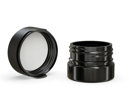 Chubby Gorilla 30CC/1FL.OZ/30ML Aviator CR Container With Inner Seal & Tamper - Opaque Black/Opaque Black Lid - WORLDTRADERS USA