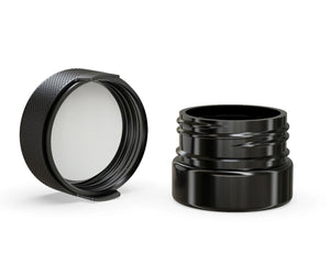 Chubby Gorilla 30CC/1FL.OZ/30ML Aviator CR Container With Inner Seal & Tamper - Opaque Black/Opaque Black Lid - WORLDTRADERS USA