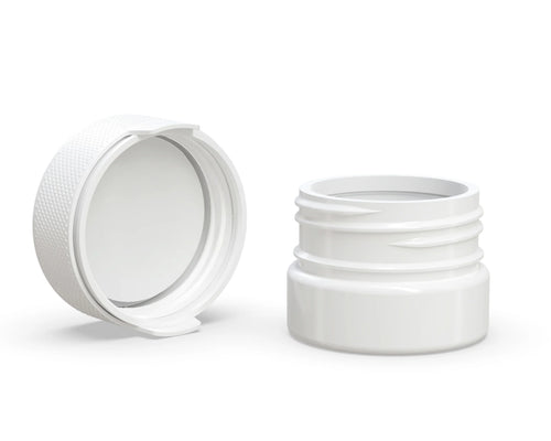 Chubby Gorilla 30CC/1FL.OZ/30ML Aviator CR Container With Inner Seal & Tamper - Opaque White/Opaque White Lid - WORLDTRADERS USA