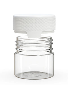Chubby Gorilla 60CC/2FL.OZ/60ML Aviator CR Container With Inner Seal & Tamper - Clear Natural/Opaque White Lid - WORLDTRADERS USA