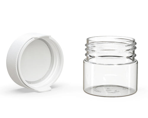 Chubby Gorilla 60CC/2FL.OZ/60ML Aviator CR Container With Inner Seal & Tamper - Clear Natural/Opaque White Lid - WORLDTRADERS USA