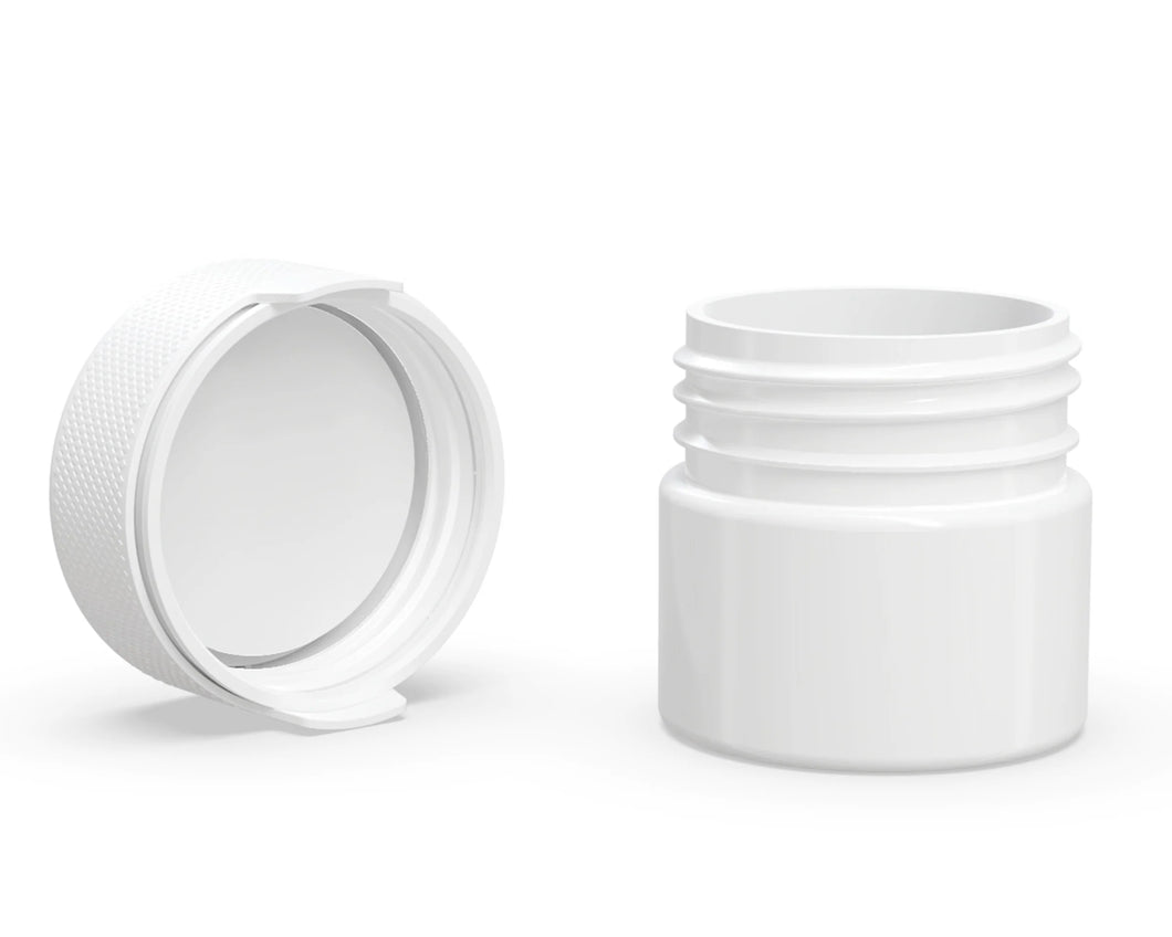 Chubby Gorilla 60CC/2FL.OZ/60ML Aviator CR Container With Inner Seal & Tamper - Opaque White/Opaque White Lid - WORLDTRADERS USA