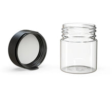 Cargar imagen en el visor de la galería, Chubby Gorilla 90CC/3FL.OZ/90ML Aviator CR Container With Inner Seal &amp; Tamper - Clear Natural/Opaque Black Lid - WORLDTRADERS USA