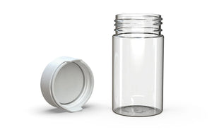 Chubby Gorilla 150CC/5FL.OZ/150ML Aviator CR Container With Inner Seal & Tamper - Clear Natural/Opaque White Lid - WORLDTRADERS USA