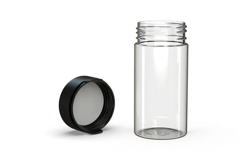 Chubby Gorilla 180CC/6FL.OZ/180ML Aviator CR Container - Clear Natural/Opaque Black Lid - WORLDTRADERS USA