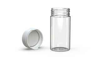 Chubby Gorilla 180CC/6FL.OZ/180ML Aviator CR Container With Inner Seal & Tamper - Clear Natura/Opaque White Lid - WORLDTRADERS USA