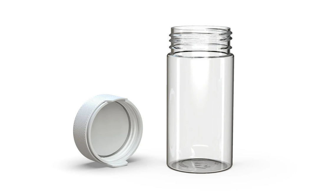 Chubby Gorilla 180CC/6FL.OZ/180ML Aviator CR Container With Inner Seal & Tamper - Clear Natura/Opaque White Lid - WORLDTRADERS USA