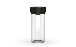 Chubby Gorilla 240CC/8FL.OZ/240ML Aviator CR Container With Inner Seal & Tamper - Clear Natural/Opaque Black Lid - WORLDTRADERS USA
