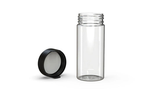 Chubby Gorilla 240CC/8FL.OZ/240ML Aviator CR Container With Inner Seal & Tamper - Clear Natural/Opaque Black Lid - WORLDTRADERS USA