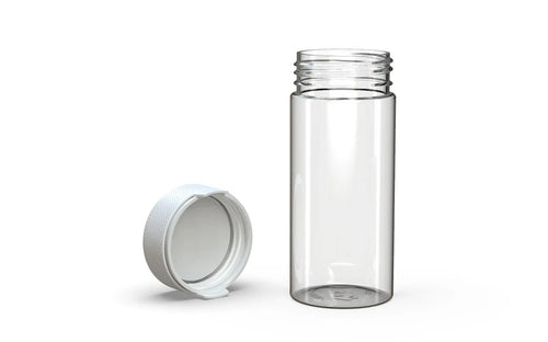 Chubby Gorilla 240CC/8FL.OZ/240ML Aviator CR Container With Inner Seal & Tamper - Clear Natural/Opaque White Lid - WORLDTRADERS USA