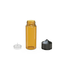 Load image into Gallery viewer, Chubby Gorilla 120ML Unicorn Bottle V3 - Translucent Amber Bottle/Black Cap - WORLDTRADERS USA
