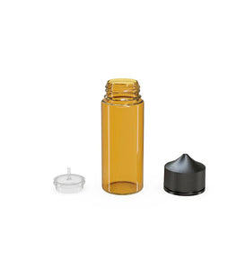 Chubby Gorilla 120ML Unicorn Bottle V3 - Translucent Amber Bottle/Black Cap - WORLDTRADERS USA