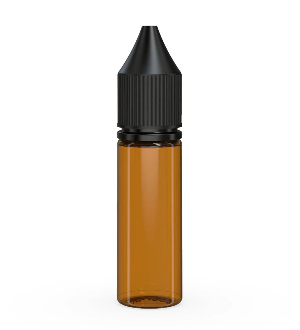 Chubby Gorilla 15ML Unicorn Bottle V3 - Translucent Amber Bottle/Black Cap - WORLDTRADERS USA
