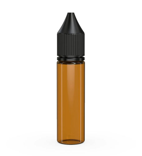 Chubby Gorilla 20ML Unicorn Bottle V3 -Transparent Amber Bottle/Black Cap - WORLDTRADERS USA