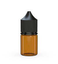 Cargar imagen en el visor de la galería, Chubby Gorilla 20ML Stubby Unicorn Bottle - Translucent Amber Bottle/Black Cap - WORLDTRADERS USA