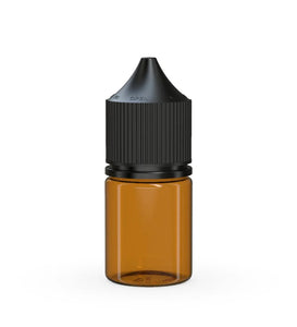 Chubby Gorilla 20ML Stubby Unicorn Bottle - Translucent Amber Bottle/Black Cap - WORLDTRADERS USA