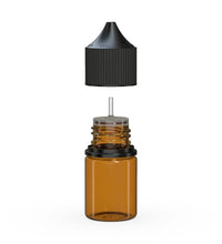 Cargar imagen en el visor de la galería, Chubby Gorilla 20ML Stubby Unicorn Bottle - Translucent Amber Bottle/Black Cap - WORLDTRADERS USA