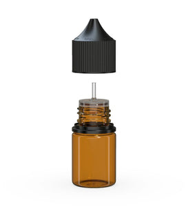 Chubby Gorilla 20ML Stubby Unicorn Bottle - Translucent Amber Bottle/Black Cap - WORLDTRADERS USA