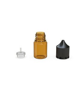 Chubby Gorilla 20ML Stubby Unicorn Bottle - Translucent Amber Bottle/Black Cap - WORLDTRADERS USA