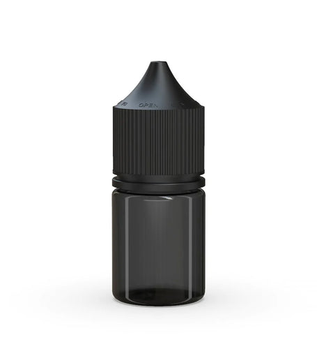 Chubby Gorilla 20ML Stubby Unicorn Bottle - Translucent Black Bottle/Black Cap - WORLDTRADERS USA